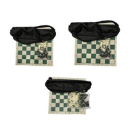 [Finevips1] Portable Chess Set with Storage Bag Lightweight Chess Set for Travel Outdoor