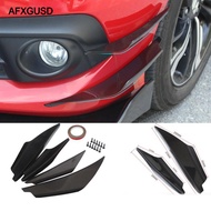 [AFXGUSD] Universal Car Front Bumper Fin Body Canards Splitter   Trim Spoiler Set