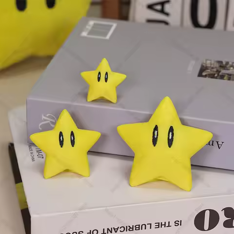 3D Printed Anime Mario Classic Game Figures Super Star Yellow Star Ornament Model Decoration Gift