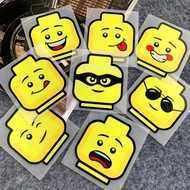 LEGO Toy Building Block Dolls Emoji Reflective Sticker Motorcycle Car Helmet Decorate Funny Stickers For Honda City Vario150 ADV150 Jazz Dash 125fi Civic EX5 RS150 Accord Future Wave110 Odyssey rb1 CRV Dream PCX150