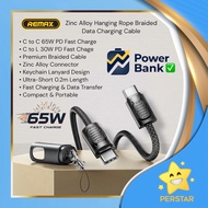 [ Power Bank use ] REMAX C5 3OW C to L & C6 65W PD Braided Cable | Zinc Alloy Keychain Short Cable 0