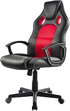 Aroya D-C1-0618003 Gaming Chair, Office Chair, Desk Chair, Gaming Chair, Reclining, Computer Chair, Ergonomic Design, Load Capacity Approx. 220.5 lbs (100 kg), Red