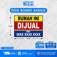 Acrylic SIGN BOARD for Home Sale 40 X 30