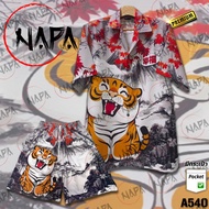 NAPA Hawaii เสื้อฮาวายลายเสืออ้วนเด็ก A540 ผ้าไหมอิตาลีแท้