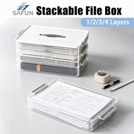 【SG】A4 Document Box Organizer Storage File Folder Box Household Certificate Box File Organizer Box