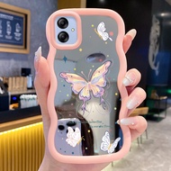 Casing For Samsung A04E Case Casing Fairy Butterfly Pattern Silicone Wavy edge Mirror Casing Casing 