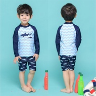 3-12Yrs Kid's Swimming Suit Boys Cartoon Shark Swimwear Baby Surf Beach Clothing