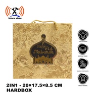 2-IN-1 Eid Cake Hard Box Size 20 x 17.5 x 8.5 CM Original - Eid Cake and Gift HAMPERS Box