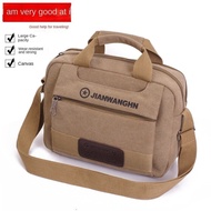 New Style Canvas Shoulder Bag Portable Messenger Bag Korean Version Large Capacity Business Men Larg