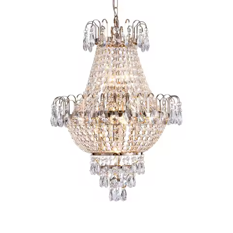 ARLGSITE Luxury Gold Crystal Chandelier Elegant Dazzling K9 Crystals Ceiling Light for Living Room D