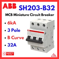ABB MCB SH203-B32 6kA B Curve 32A 3Pole Miniature Circuit Breaker