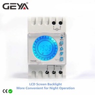 GEYA 24 Hours Programmable Time Control Switch 20A AC220V with Big LED Light Sceen Daylight Saving T