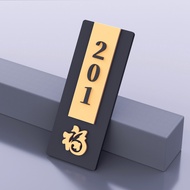 Golden 3D horizontal new home wall decoration HDB Unit Door Number Signage, Customised House Number 
