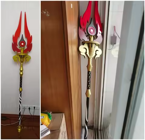Genshin Impact Weapon Staff of Homa Hu Tao Cosplay Prop Stage Performance Props for Halloween Non-de
