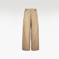 [KARVE MEILLEUR] DUNE LINE Men's Wide Leg Jeans Curved Sand Brown Washed Flare Vintage Streetwear