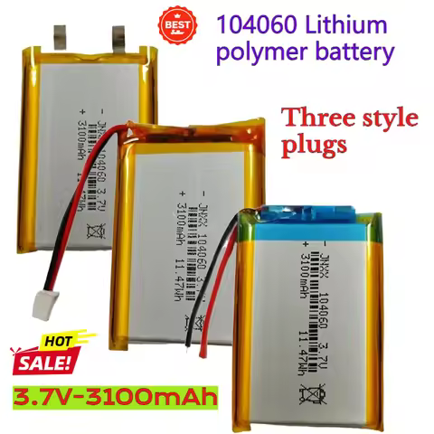 104060 3100mAh 3.7V Lipo Battery Rechargeable Lithium Battery 3.7V for PS4 Humidifiers GPS Navigatio