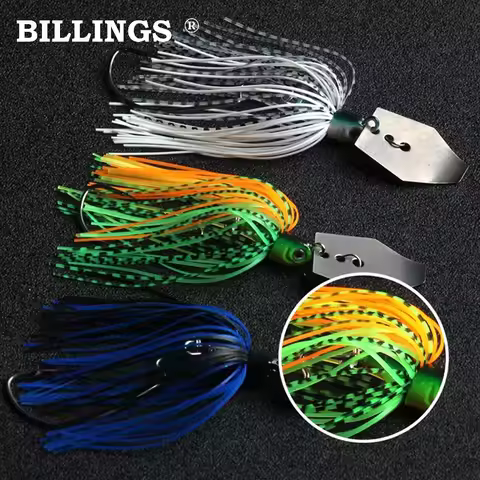 BILLINGS 1pcs Anti-Snag Composite Spinnerbait with Water Deflector and Beard Multicolored Silicone S