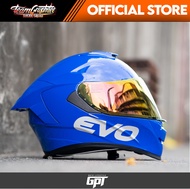 EVO GT PRO GLOSS BLUE (286C) NON REVO RED LENS FULL FACE DUAL VISOR WITH FREE CLEAR LENS