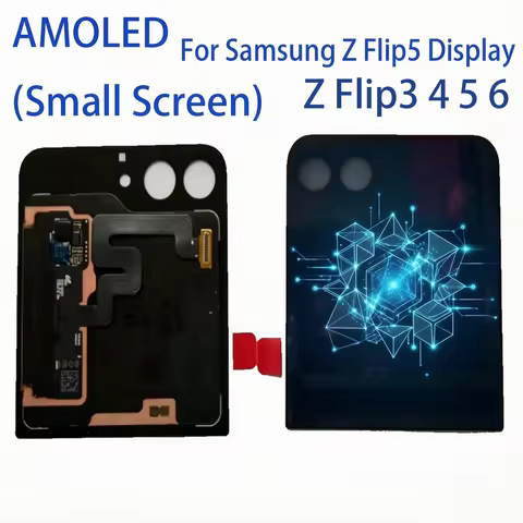 AMOLED External Screen For Samsung Z Flip6 Flip3 Flip4 Flip5 5G LCD Small Display Screen Assembly Re