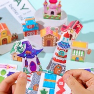 Children Cardboard 3D Assembled Model Small House Furniture Girl Handmade Cardboard Three-Dimensiona