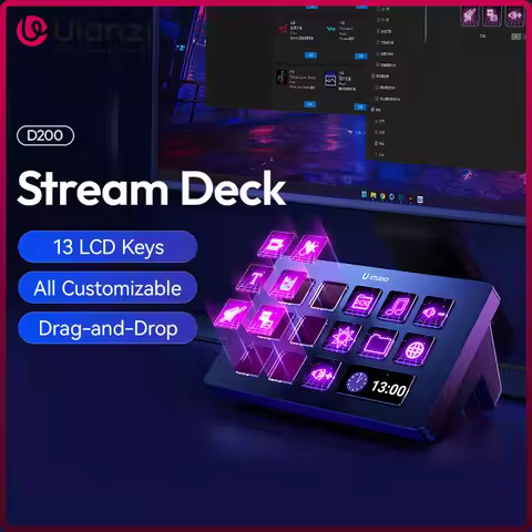Ulanzi D200 Stream Deck Keyboard 13 LCD Keys All Customizable for Gaming Boardcast Livestreaming Off