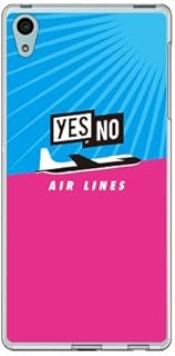 YESNO Air Lines, Saxe Blue x Pink (Soft TPU Clear) / for Xperia Z4 SOV31/au ASOV31-TPCL-701-Q142
