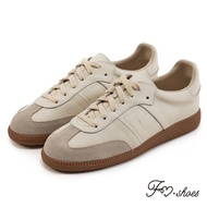 FM SHOES Genuine Leather Minimalist Stitching Texture German Training SHOES Apricot