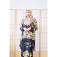 🌼Jelita in navy blue🌼 Batik lace with kain lipat batik. Baju kurung trending and viral. Baju raya murah
