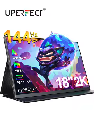 UPERFECT Portable Monitor 18 Inch 2.5K 100% DCI-P3 144Hz Gaming Display IPS LCD Panel Matte Mobile S