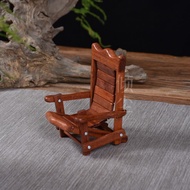Mobile Phone Holder Imitation Small Chair Solid Wood Mini Recliner Ornament Table-Top Decoration Play House Toy Wooden Chair