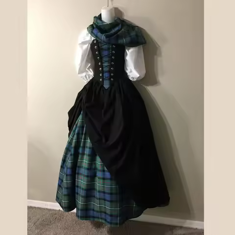 TV Outlander Claire Fraser Cosplay Costume Dress Claire Fraser Highland Dress Medieval Rococo Scotti