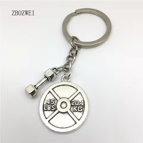 45lbs WEIGHT & Dumbbell Charm Keychain * Fitness Crossfit Bodybuilding Gym