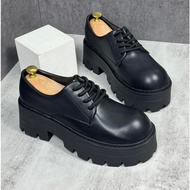 [Height 7cm] chunky shoes with height increasing sole, soft leather oxford shoes with stitched sole 