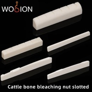 Wosion Bovine bone bleached Acoustic guitar and Classical guitar nut slotted, upper and lower nuts s