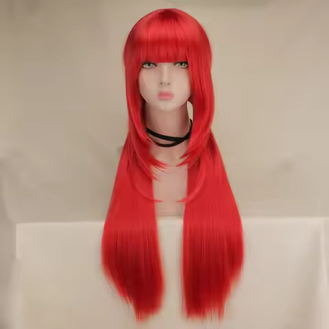 Genshin Impact Nilou Wigs for Cosplay Costume Long Anime Soft Party Hair Wigs Fashion Red Ponytail S