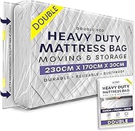Double Mattress Bag (230 x 170 x 30 cm) – Waterproof Mattress Protector for Moving and Case – Plasti