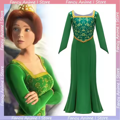 Anime Princess Green Dress Princess Fiona Cosplay Costume Party Stage Performance Woman Green Dress