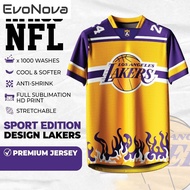 Evonova AMIGO NFL Sublimation Microfiber Jersey T-shirt Design Lakers Jersey Shirt Malaysia Viral Je