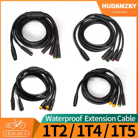 Electric Bike 1T4/1T5 Waterproof Cable Controller Light Ebrake Throttle Display E-Bike Cable Convers