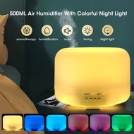 【SG Local Stock】500ML Humidifier & Essential Oil Diffuser - 7 LED Aromatherapy Air Purifier for Bedr