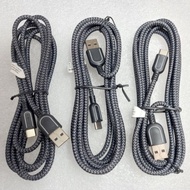 UBET150 USB-C to USB 2.0 Cable 2m (3-Pack) – Gray, Durable Unbreakable Design for Fast Charging & Da