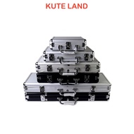 Poker chip suitcase (No chips) made of silver-gray and black aluminum can hold 200-300-500 Poker Chi