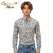NWT 現貨 Emanate Meili 的男裝印花精緻的時鐘圖案長袖恤衫。有原裝吊牌，特點是絲滑或緞感覺材質，涼爽舒適且具高級感的穿著體驗。