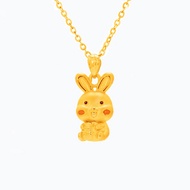 Michael Trio Blessed Rabbit Pendant in 999 Pure Gold