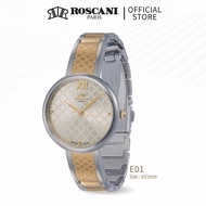 Roscani Giselle E01 (Curved Crystal + Swiss Movement) Gold Bracelet Women Watch | Stainless Steel Wa