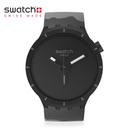 Swatch Big Bold Bioceramic BASALT SB03B110 Black Silicone Strap Watch