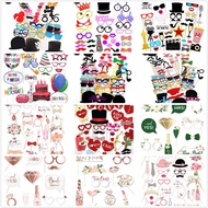 Green Rose Gold Bride Photo Booth Frame Set Prop Paper Wedding Bachelorette Party Wedding Decoration