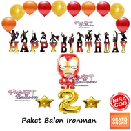 Paket Dekorasi Balon Ulang Tahun Anak Laki Laki Avenger Set Decor Ultah Ironman Hemat Murah