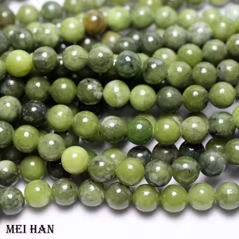 Meihan (3 strands/set) Natural 6mm 8mm 10mm Green Jade round loose beads jewelry making design or gi