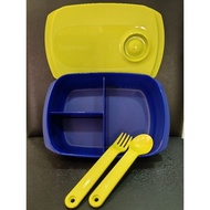 Tupperware Reheatable Divided Lunch Box 1L or 1.25L / Cutlery / microwaveable normal lunch box bekas